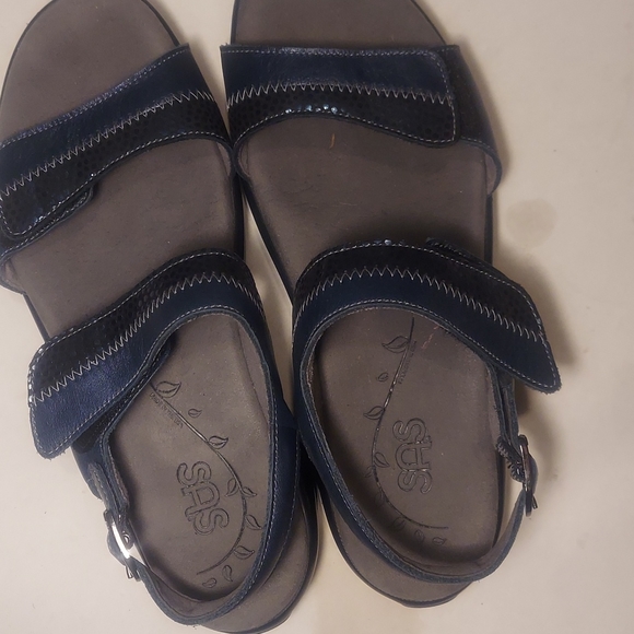 SAS Leather Blue Comfort Sandals 7.5 - Picture 4 of 8
